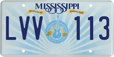 MS license plate LVV113