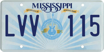 MS license plate LVV115