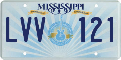 MS license plate LVV121