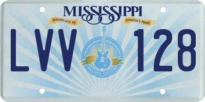 MS license plate LVV128