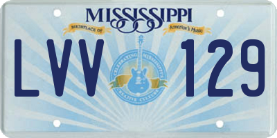 MS license plate LVV129