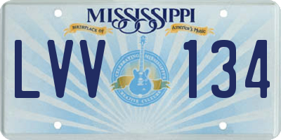 MS license plate LVV134