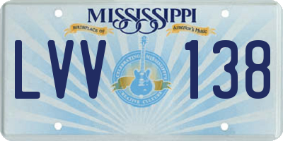 MS license plate LVV138