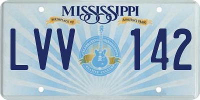 MS license plate LVV142