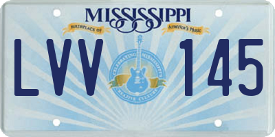 MS license plate LVV145