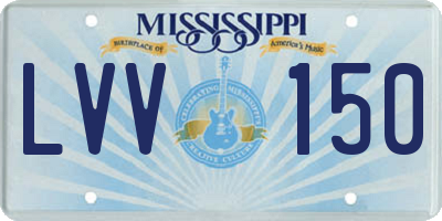 MS license plate LVV150