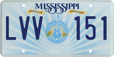 MS license plate LVV151
