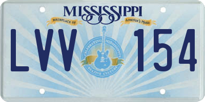 MS license plate LVV154