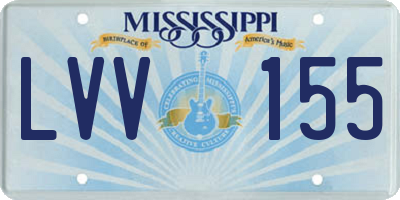 MS license plate LVV155