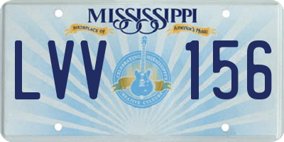 MS license plate LVV156