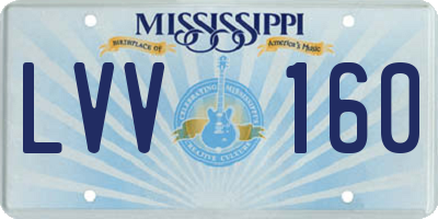 MS license plate LVV160