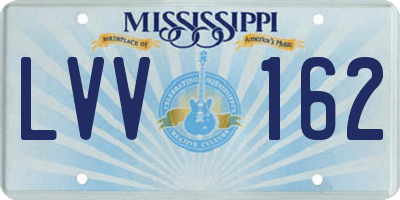 MS license plate LVV162