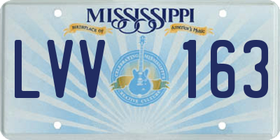 MS license plate LVV163