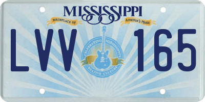 MS license plate LVV165