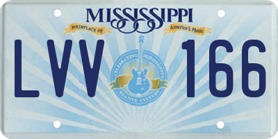 MS license plate LVV166