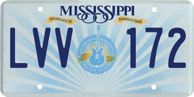 MS license plate LVV172