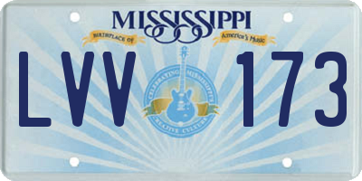 MS license plate LVV173