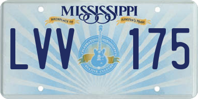 MS license plate LVV175