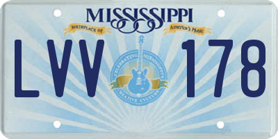 MS license plate LVV178