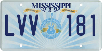 MS license plate LVV181