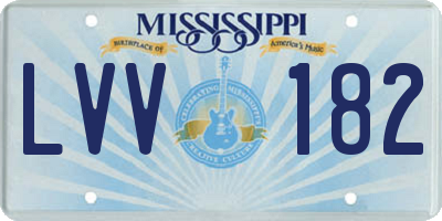 MS license plate LVV182