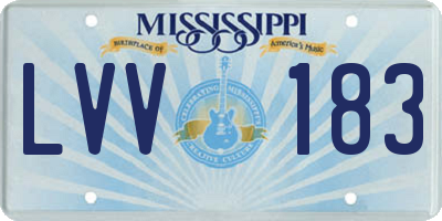 MS license plate LVV183