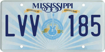 MS license plate LVV185