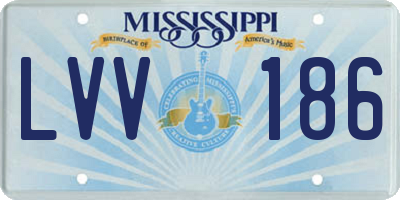 MS license plate LVV186