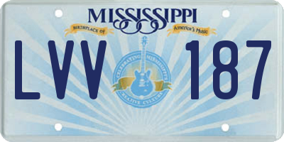 MS license plate LVV187