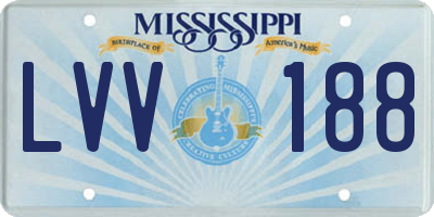 MS license plate LVV188