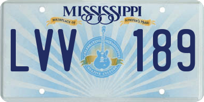 MS license plate LVV189