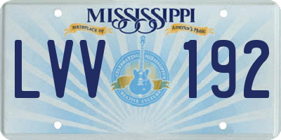 MS license plate LVV192