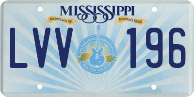 MS license plate LVV196