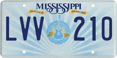 MS license plate LVV210