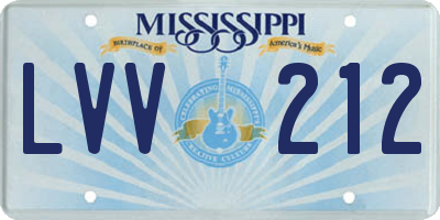 MS license plate LVV212