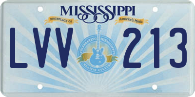MS license plate LVV213