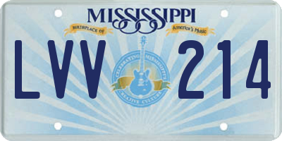 MS license plate LVV214