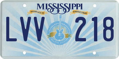 MS license plate LVV218