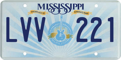 MS license plate LVV221