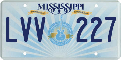 MS license plate LVV227