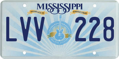 MS license plate LVV228