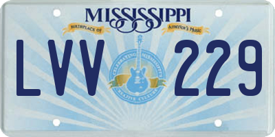 MS license plate LVV229
