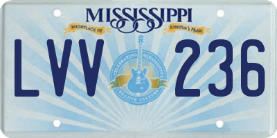 MS license plate LVV236