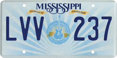 MS license plate LVV237