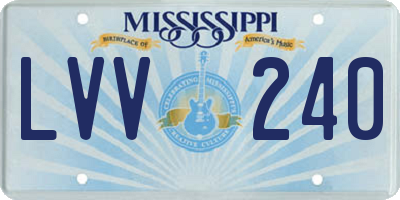 MS license plate LVV240