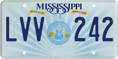 MS license plate LVV242