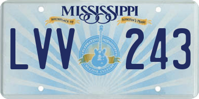 MS license plate LVV243