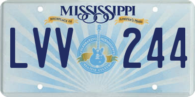 MS license plate LVV244
