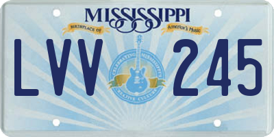 MS license plate LVV245