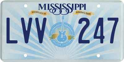 MS license plate LVV247